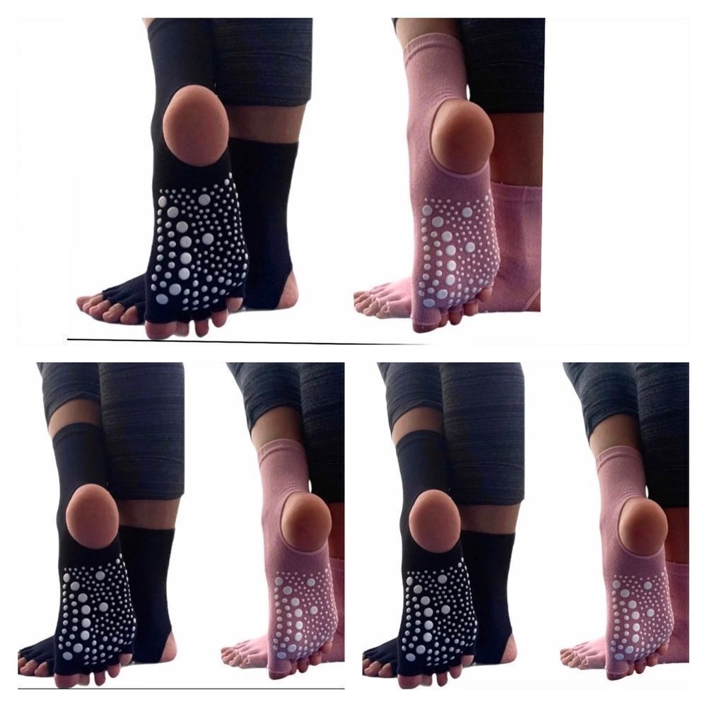 6 PAIRS Brand New Yoga Grip Sticky Ankle Gripper Toe Socks Grippy Sole Sox NEW